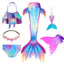 New Kids The Little Mermaid Tails Children Memaid Swimsuit Bikini Bathing Suit Halloween Costume Girll Can add Monofin For Pool - Slobuy