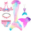 New Kids The Little Mermaid Tails Children Memaid Swimsuit Bikini Bathing Suit Halloween Costume Girll Can add Monofin For Pool - Slobuy