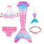 New Kids The Little Mermaid Tails Children Memaid Swimsuit Bikini Bathing Suit Halloween Costume Girll Can add Monofin For Pool - Slobuy
