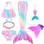 New Kids The Little Mermaid Tails Children Memaid Swimsuit Bikini Bathing Suit Halloween Costume Girll Can add Monofin For Pool - Slobuy