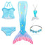 New Kids The Little Mermaid Tails Children Memaid Swimsuit Bikini Bathing Suit Halloween Costume Girll Can add Monofin For Pool - Slobuy