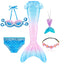New Kids The Little Mermaid Tails Children Memaid Swimsuit Bikini Bathing Suit Halloween Costume Girll Can add Monofin For Pool - Slobuy