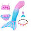 New Kids The Little Mermaid Tails Children Memaid Swimsuit Bikini Bathing Suit Halloween Costume Girll Can add Monofin For Pool - Slobuy