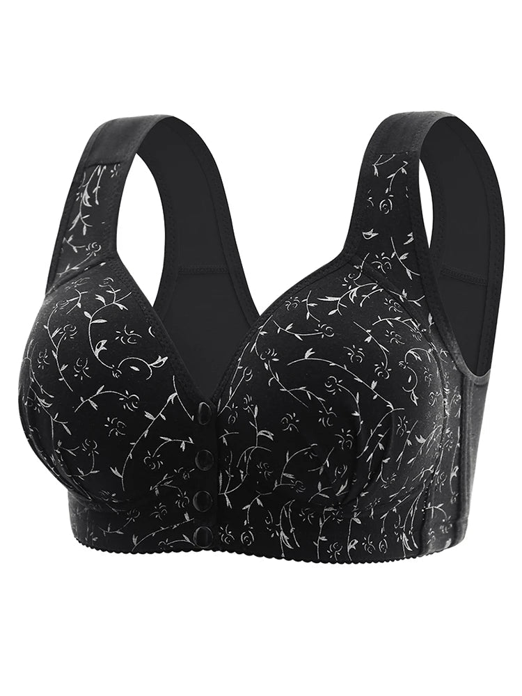 New Large-sized Pregnant Women's Breastfeeding Bra Comfortable Traceless Front Buckle Fixed Cup Thin Vest Style Underwear - Slobuy