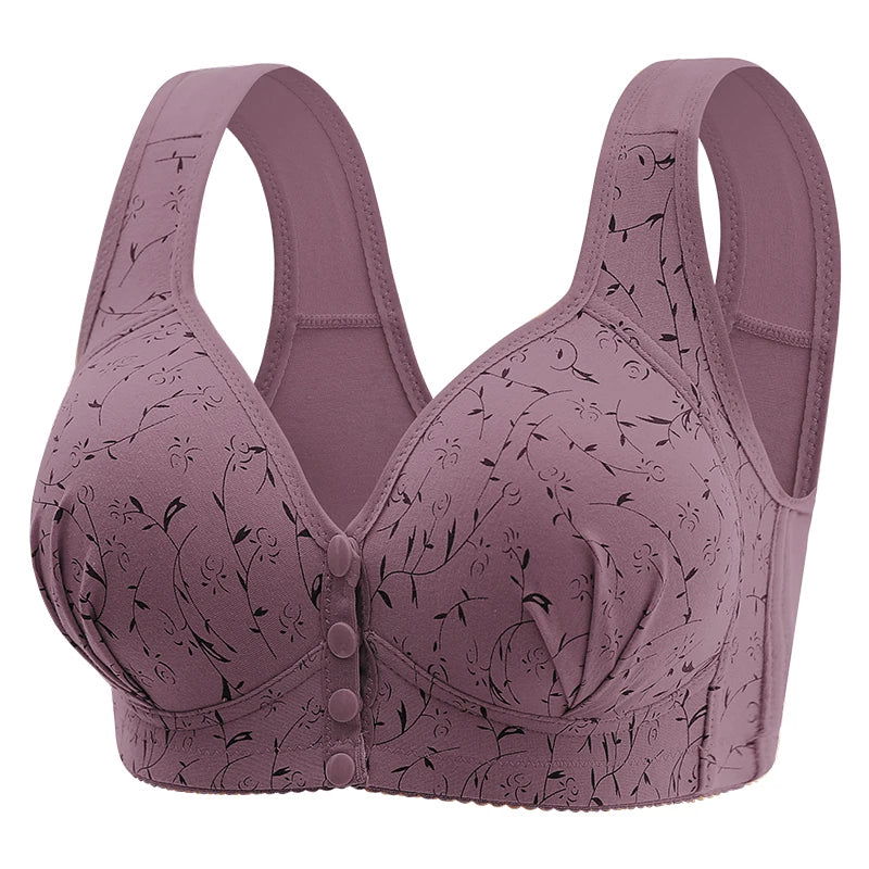 New Large-sized Pregnant Women's Breastfeeding Bra Comfortable Traceless Front Buckle Fixed Cup Thin Vest Style Underwear - Slobuy