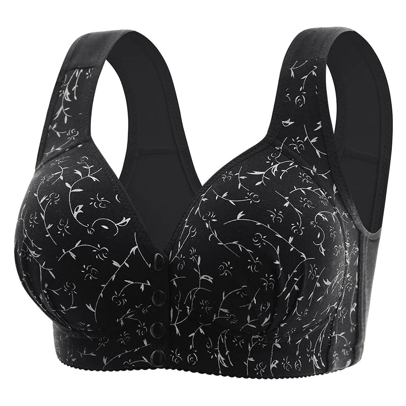 New Large-sized Pregnant Women's Breastfeeding Bra Comfortable Traceless Front Buckle Fixed Cup Thin Vest Style Underwear - Slobuy