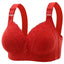 New Large Luxury Lace  Without Steel Ring Bra Side Fold Side Breast Large Breast Display Small Adjustment Shaped Mom's Underwear - Slobuy