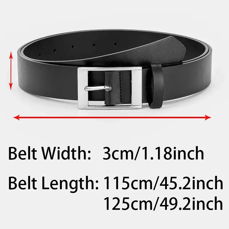 New Luxury Belt for Men PU Leather Belt Metal Pin Buckle High Quality Famous Brand Designer Waist Strap Belts for Jeans Men Belt - Slobuy