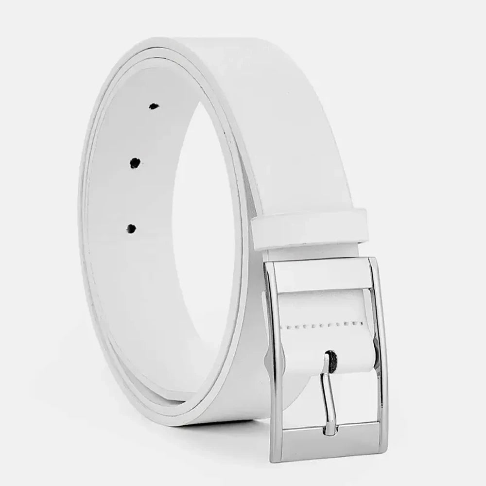 New Luxury Belt for Men PU Leather Belt Metal Pin Buckle High Quality Famous Brand Designer Waist Strap Belts for Jeans Men Belt - Slobuy