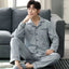 New Men's 2-Piece Pajamas Homewear Men's Spring And Autumn  Large Size Thin Section Of Autumn And Winter Leisure Homewear - Slobuy