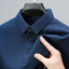 New Men's Casual Waffle Short Sleeve Polo Shirt Fashion Solid Color Top - Slobuy