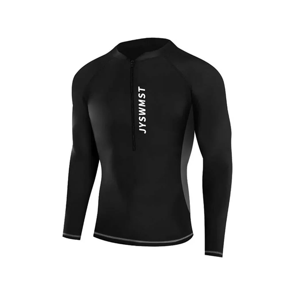 New Men's Quick-Drying Swimsuit Long-Sleeved Sun-proof Beach T-shirt Snorkeling Surfing Suit Water Sports Swimsuit Surfing Top - Slobuy