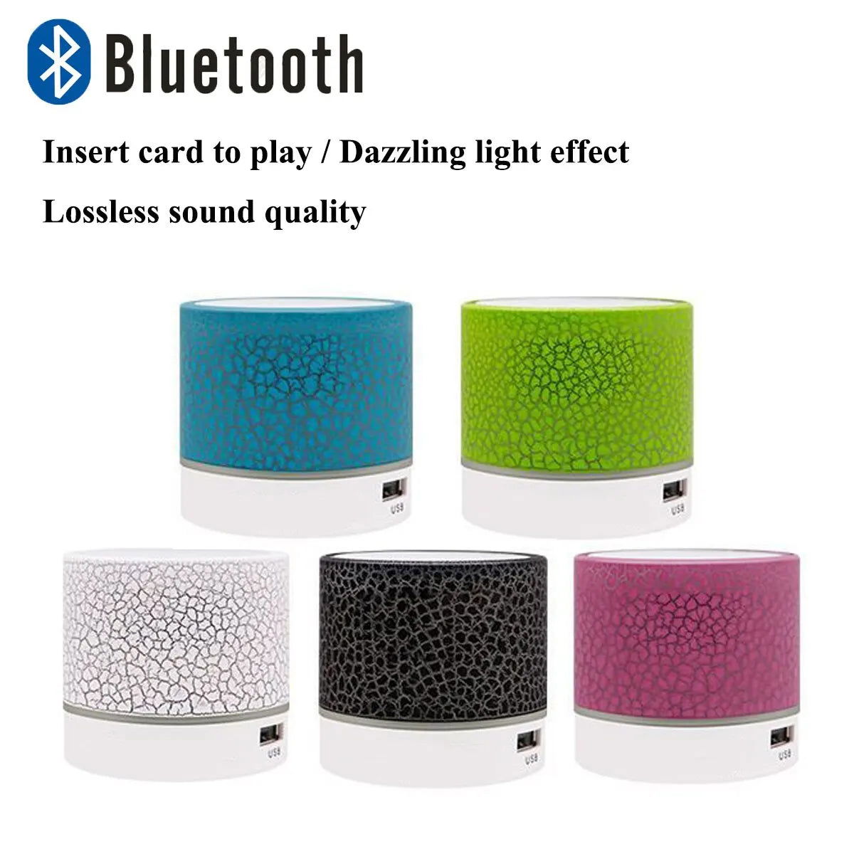 New Mini Portable Car Audio A9 Dazzling Crack LED Wireless Bluetooth 4.1 Subwoofer Speaker TF Card - Slobuy