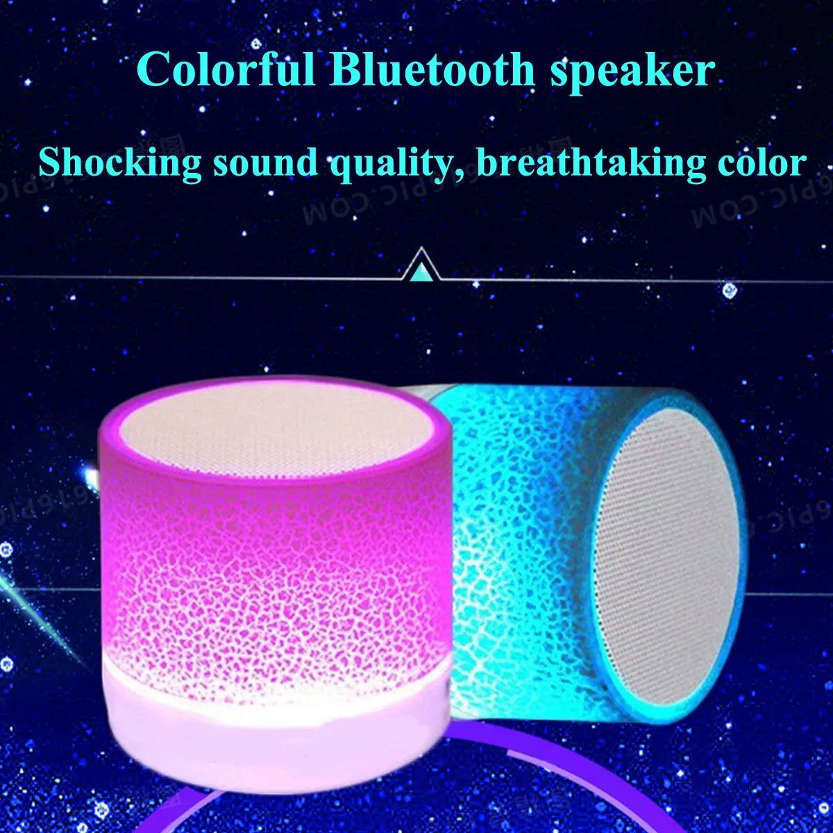 New Mini Portable Car Audio A9 Dazzling Crack LED Wireless Bluetooth 4.1 Subwoofer Speaker TF Card - Slobuy