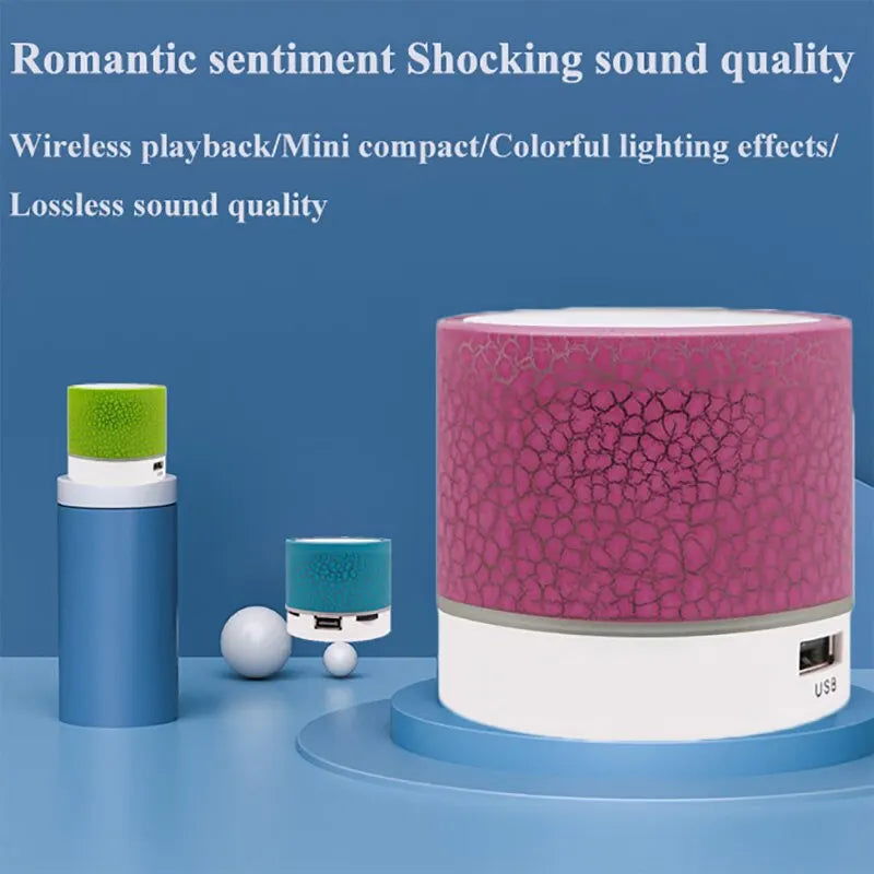 New Mini Portable Car Audio A9 Dazzling Crack LED Wireless Bluetooth 4.1 Subwoofer Speaker TF Card - Slobuy