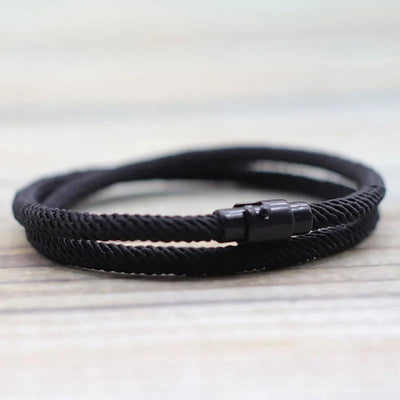 New Minimalist Men Rope Bracelet Double Layer Survival Braclet Homme Accessories Boyfriend Gift Magnet Buckle Pulsera Hombre - Slobuy