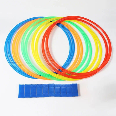 New Outdoor Kids Funny Physical Training Sport Toys Lattice Jump Ring Set Game 10 Hoops 10 Connectors for Park Play Boys Girls - Slobuy