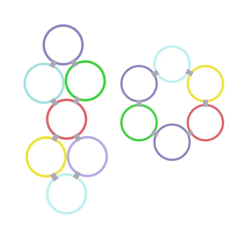 New Outdoor Kids Funny Physical Training Sport Toys Lattice Jump Ring Set Game 10 Hoops 10 Connectors for Park Play Boys Girls - Slobuy