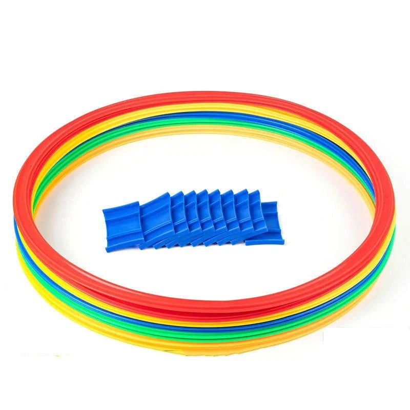 New Outdoor Kids Funny Physical Training Sport Toys Lattice Jump Ring Set Game 10 Hoops 10 Connectors for Park Play Boys Girls - Slobuy