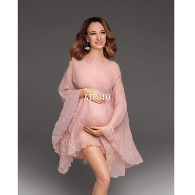 New Pink Tulle Maternity Dress Photography Props Pregnant Women Dresses Pregnancy Photo Shoot Clothing Studio Accessories Outfit - Slobuy