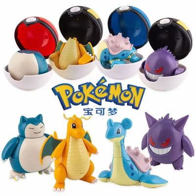 New Pokemon Figures Toys Variant Ball Model Pikachu Gengar Pokeball Dragonite Snorlax  Action Figure Lapras Pocket Monsters Toy - Slobuy