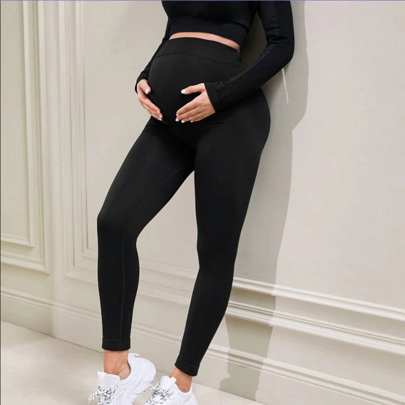 New Pregnant Women's Yoga Pants High Waist Hip Lift, Slim Fit Nude Feel Peach Hip Sports Tights Pregnant Yoga Clothing - Slobuy