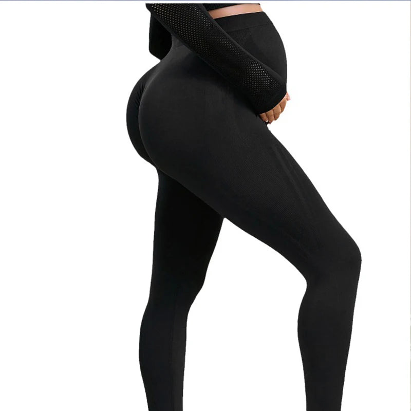 New Pregnant Women's Yoga Pants High Waist Hip Lift, Slim Fit Nude Feel Peach Hip Sports Tights Pregnant Yoga Clothing - Slobuy