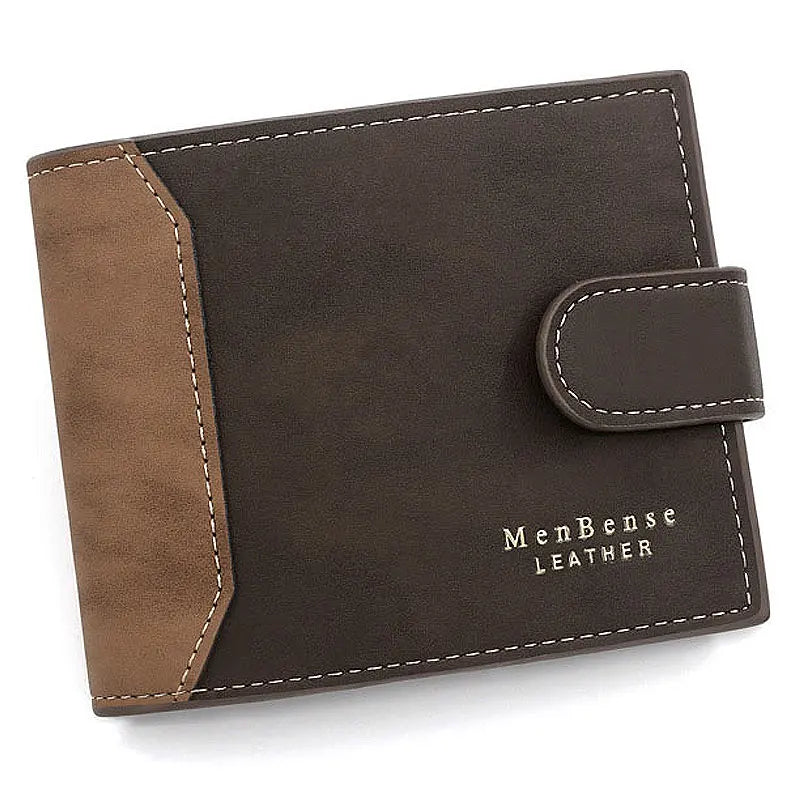 New Short Men Wallets Slim Card Holder Quality PU Leather Brand Male Wallet Small Photo Holder 3-fold Bag Frosted Men's Purses - Slobuy