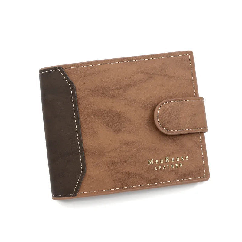 New Short Men Wallets Slim Card Holder Quality PU Leather Brand Male Wallet Small Photo Holder 3-fold Bag Frosted Men's Purses - Slobuy