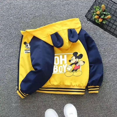 New Spring Baby Boys Girls Jacket Fashion Cartoon Mickey Minnie Mouse Print Outerwear for Kids Clothes Children Windbreaker Coat - Slobuy