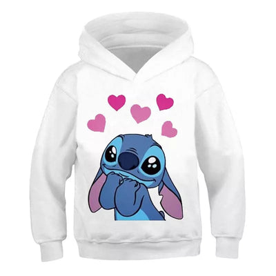 New Stitch Hoodies Girls Sweatshirt Autumn And Winter Long Sleeve Harajuku Pullovers Disney Series Stich Casual Hooded Tops - Slobuy