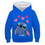 New Stitch Hoodies Girls Sweatshirt Autumn And Winter Long Sleeve Harajuku Pullovers Disney Series Stich Casual Hooded Tops - Slobuy