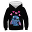New Stitch Hoodies Girls Sweatshirt Autumn And Winter Long Sleeve Harajuku Pullovers Disney Series Stich Casual Hooded Tops - Slobuy