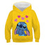 New Stitch Hoodies Girls Sweatshirt Autumn And Winter Long Sleeve Harajuku Pullovers Disney Series Stich Casual Hooded Tops - Slobuy