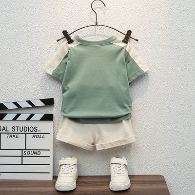 New Summer Baby Boys Clothes Sets Fashion Cotton Letter Printing T-shirts+Tooling Shorts 2pcs Kids Outfits for Infant Tracksuit - Slobuy