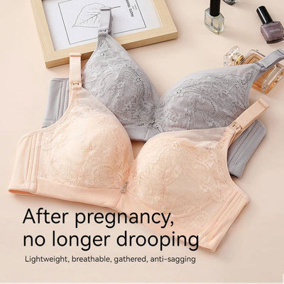 New Summer Breastfeeding Bra Thin Pregnant Women's Underwear Pregnant Ultra Thin Gathering Anti Sagging - Slobuy