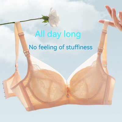 New Summer Breastfeeding Bra Thin Pregnant Women's Underwear Pregnant Ultra Thin Gathering Anti Sagging - Slobuy