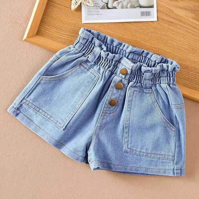 New Summer Kids Short Denim Shorts For Girls Fashion Girl Short Princess Jeans Children Pants Girls Shorts Flower Girls Clothing - Slobuy