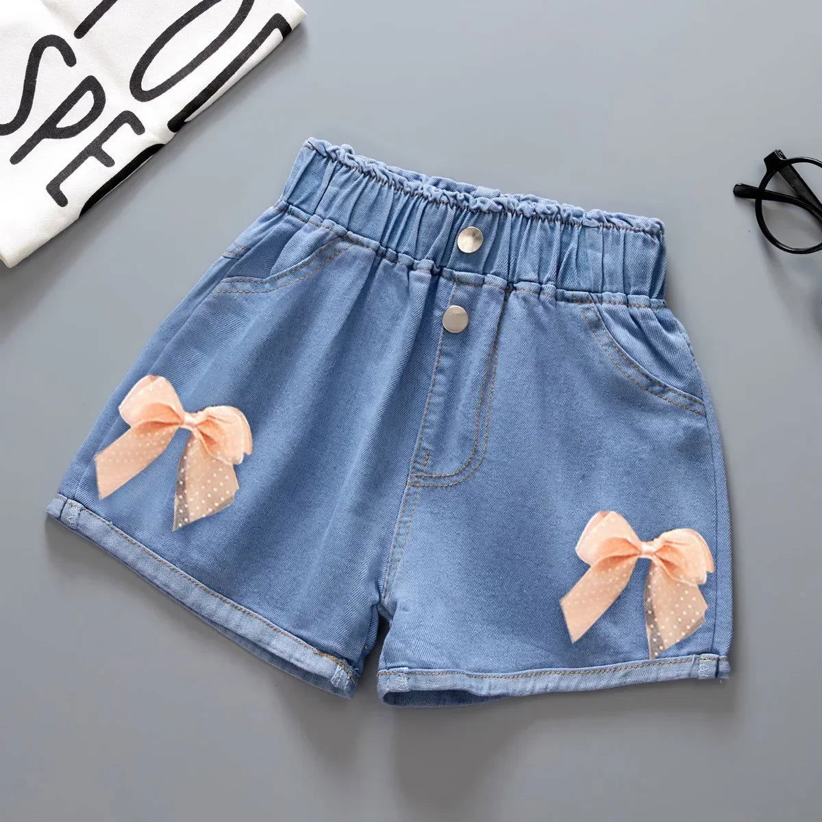 New Summer Kids Short Denim Shorts For Girls Fashion Girl Short Princess Jeans Children Pants Girls Shorts Flower Girls Clothing - Slobuy