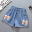 New Summer Kids Short Denim Shorts For Girls Fashion Girl Short Princess Jeans Children Pants Girls Shorts Flower Girls Clothing - Slobuy