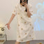 New Summer Monthly Clothing Breastfeeding Dress Pajamas Homewear Women Nursing Clothes Maternity Pajamas Plus Size Suit - Slobuy
