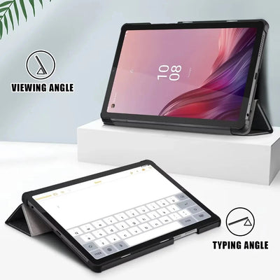 New Tablet Cover For Lenovo Tab M9 2023 Case TB310FU TB310XC 9.0 inch PU Leather Magnetic Tri-Fold Stand Funda Coque+Film+Pen - Slobuy