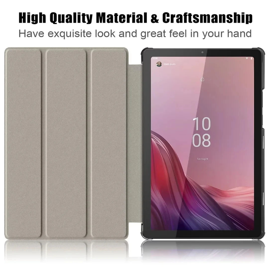 New Tablet Cover For Lenovo Tab M9 2023 Case TB310FU TB310XC 9.0 inch PU Leather Magnetic Tri-Fold Stand Funda Coque+Film+Pen - Slobuy
