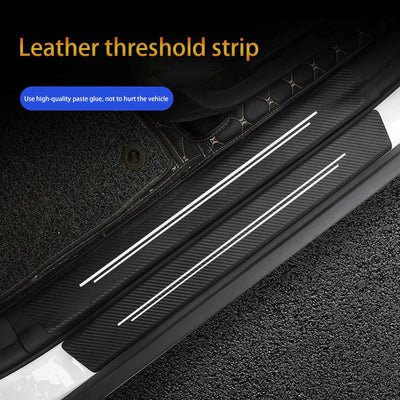 New Universal Imitation Carbon Fiber Leather Car Door Sill Protection Strip Tough And Durable Decorative Car Sticker Accessories - Slobuy