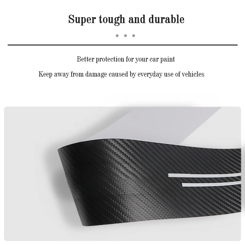 New Universal Imitation Carbon Fiber Leather Car Door Sill Protection Strip Tough And Durable Decorative Car Sticker Accessories - Slobuy