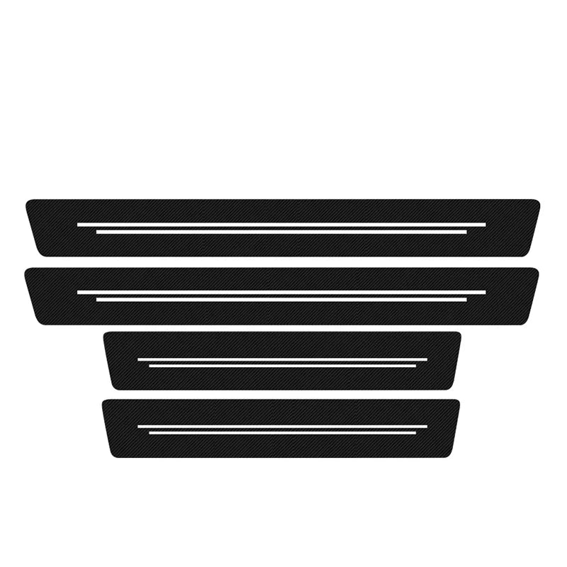 New Universal Imitation Carbon Fiber Leather Car Door Sill Protection Strip Tough And Durable Decorative Car Sticker Accessories - Slobuy