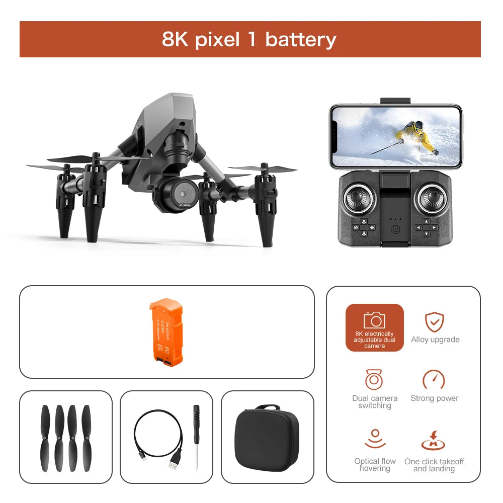 New XD1 Mini Drone FPV Professional 8K Dual Camera 5G WIFI GPS Height Maintaining Four Sides Obstacle Avoidances Quadcopter Toys - Slobuy