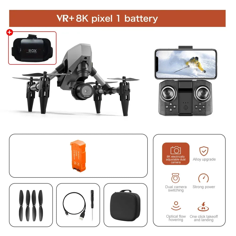 New XD1 Mini Drone FPV Professional 8K Dual Camera 5G WIFI GPS Height Maintaining Four Sides Obstacle Avoidances Quadcopter Toys - Slobuy