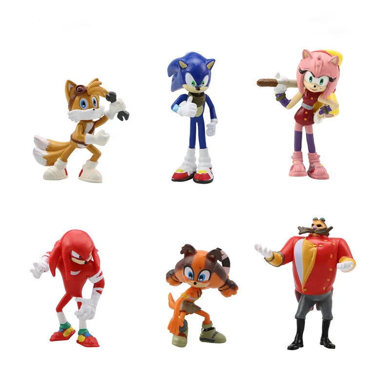New whole set sale Sonic Tails Werehog Action Figures Blue Shadow Doll Cartoon Figurines Collectible Dolls Kids Hedgehog Toy - Slobuy