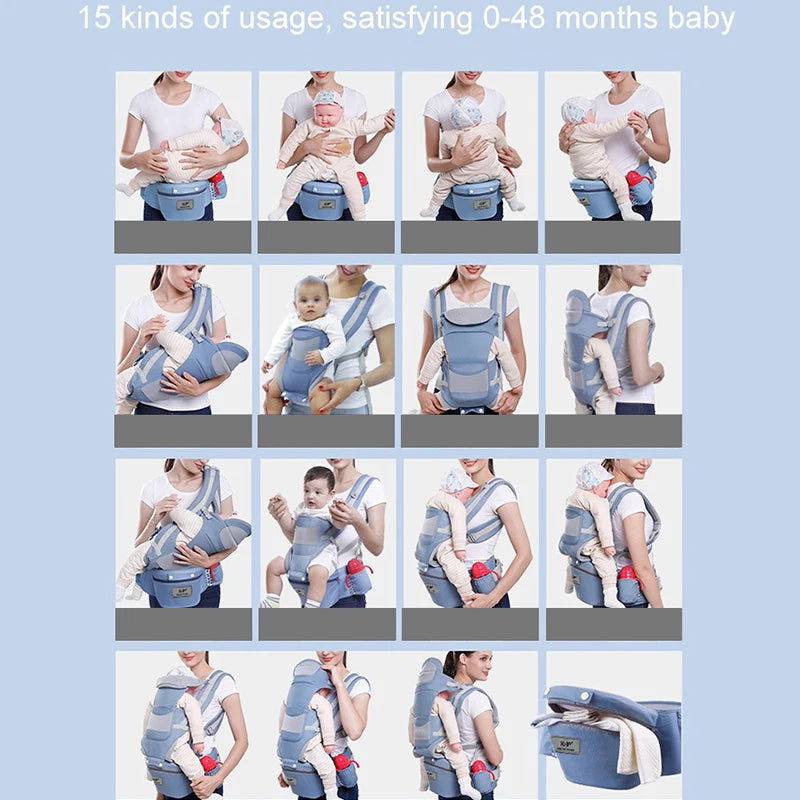 Newborn Ergonomic Baby Carrier Backpack Infant Baby Hipseat Carrier Front Facing Ergonomic Kangaroo Baby Wrap Sling Travel - Slobuy